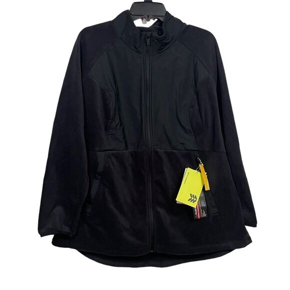 NWT All In Motion Black Plus Size Cold Weather Fleece Jacket - Picture 1 of 5